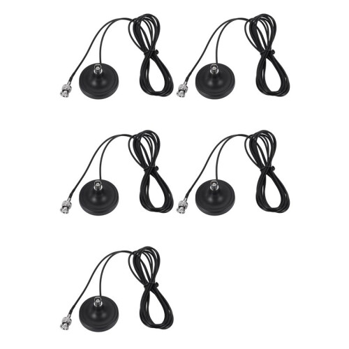 5X Base de Antena Sem Fio Microfone Base de Antena com Ímã 3 Metros Cabo Rg174 Antena Macho Bnc