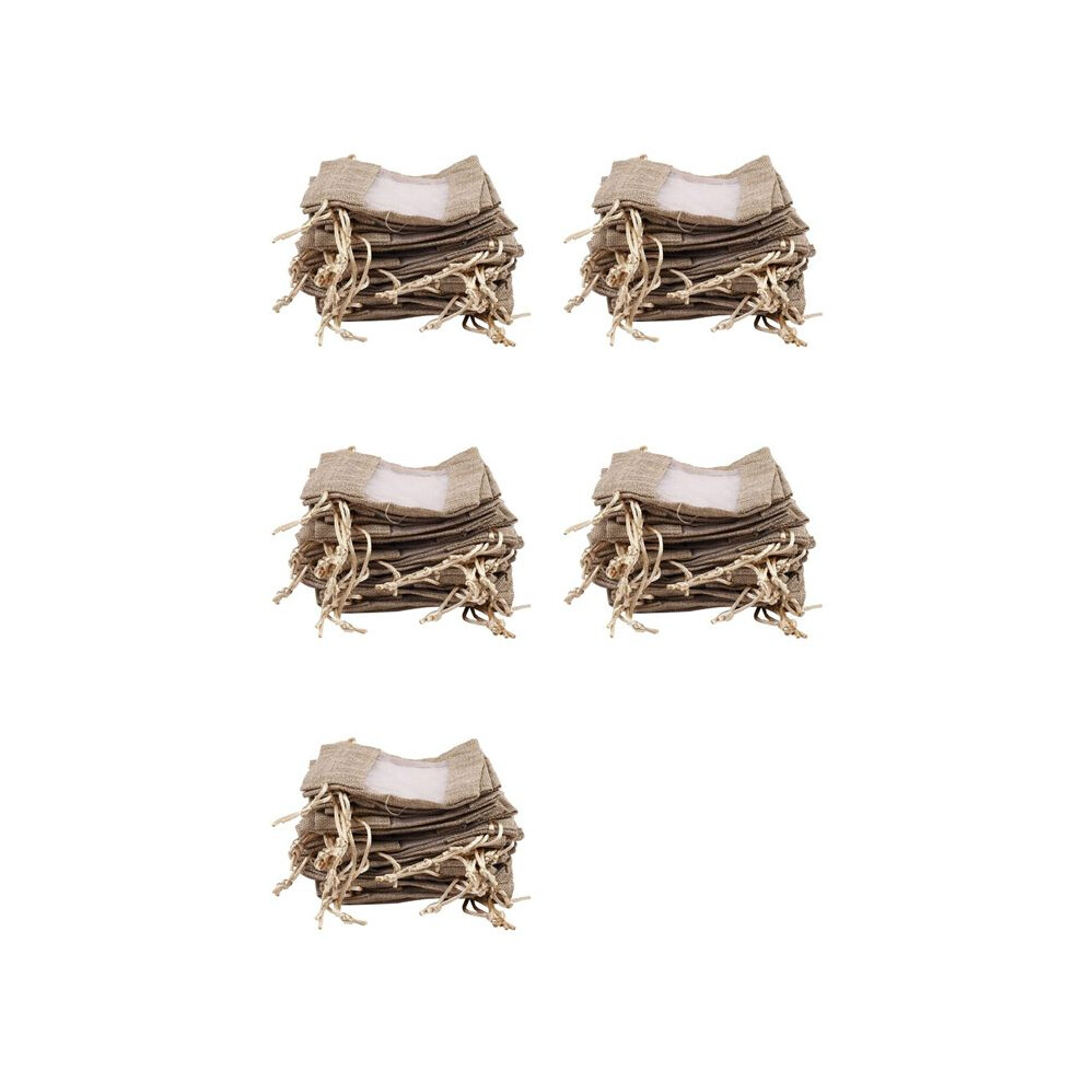 150Pcs Flax Organza Bags Burlap Drawstring Pouch Christmas Gifts Bag Wedding Party Bags 10X14cm Brecantia