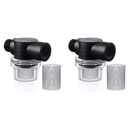 2X Water Pump Strainer Filter Set Include Twist  Pipe Strainer and Extra 50 Mesh Filter Screen, 1/2 Filter