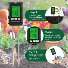 2X 6 in 1 Multifunctional Soil Tester Soil Fertility PH Temperature Humidity Sunlight Air Moisture Detector