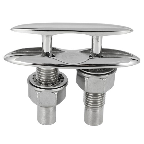 2X Boat Ship Mooring Dock Neat Cleat Stainless Steel Double-Deck Push-Pull Cable Bolt Marine 2