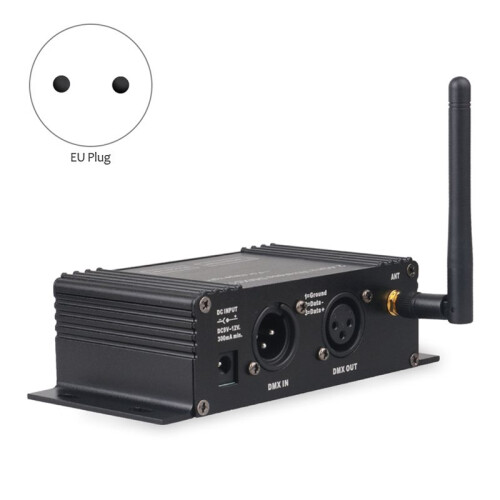 5X DMX 512 Wireless Controller Receiver Transmitter LCD Display Power Adjustable EU Plug 2