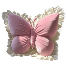 Decorative Throw Pillow, Embroidered Butterfly, Soft PP Cotton Backrest Pillow for Bed and Sofa