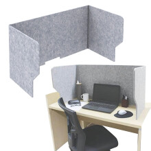 Foldable Desk Divider Privacy Panel with Noise Reduction and Splashproof Surface for Office and Students 100cm Grey