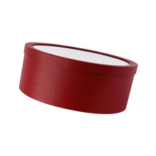 Elegante runde Blumenverpackungsbox mit durchsichtigem-Burgund