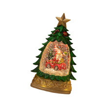 Battery Operated Snow Globe Lamp Glowing-Small Green Car Old
