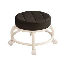 Rolling Stool 360 Degree Swivel, Low Profile Round Seat with Wheels for or Office, Black
