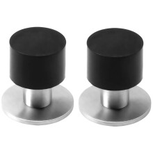 Self Adhesive Door Stopper Wall Protector, Stainless Steel Rubber Bumper, No Drill, 2 Pack