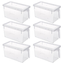 6PCS Food Storage Containers Freezer Refrigerator Storage Box with Handle Kitchen Food Containers Sealed Jar