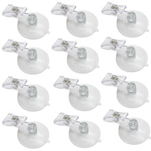 10 Pieces of Sucker Clip Advertising Card Holder Transparent Clip Suitable for Refrigerator Shower Aquarium