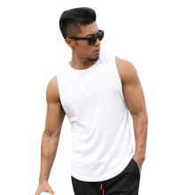 Snel Drogend Sportvest Heren Mouwloos Hardlopen Training Basketbal Losse Fitnessvest Wit M