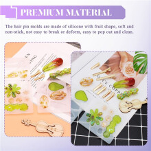 Resin Molds DIY Hair Pin Casting Mold Kits,Jewelry Casting Resin Molds,Metal Hair Clips Making for Pendants Decor