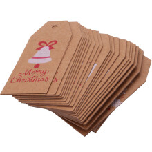 100 PeçAs 10 Estilos Presente de Presente de Natal Etiquetas Penduradas com Barbante de AlgodãO de 100 PéS e Barbante de Juta Natural