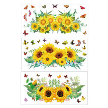 30X60CM Bloem Zonnebloem Persoonlijkheid Muursticker Decoratie voor DIY Kunst Woonkamer Deur Keuken Slaapkamer Decor 3 Stks/Set