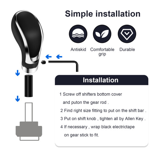 Leather Gear Stick Shift Knob, Car Shifter Knobs Lever Handle for Most Manual Transmissions 2