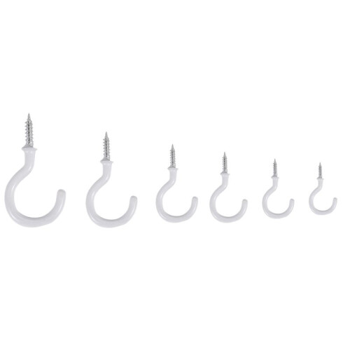 70PCS Ceiling Hooks Heavy Duty Screw Cup Hook for Bathroom Kitchen Wall Ceiling Hanging Various Size Combination Package 2