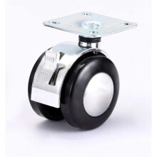 Office Chair Caster Wheels 2 Inch Heavy Duty Alloy Swivel Casters with Lockable Rubber 360 Rotation