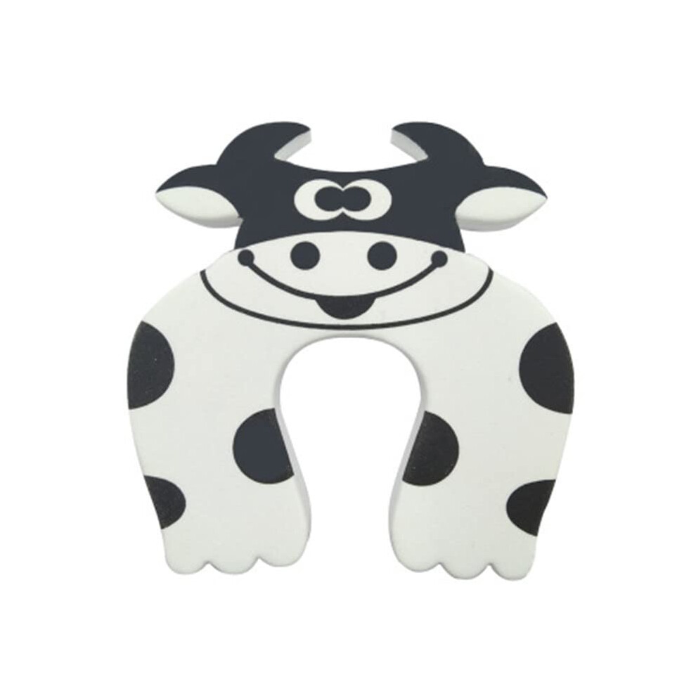 Child Safety Door Stopper UShaped Door Pinch Guard, White Cow for Baby Proofing