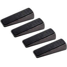 4 Pack Non Slip Rubber Door Stopper Wedge with Zinc Alloy Core for Home Office Doors 12x3cm
