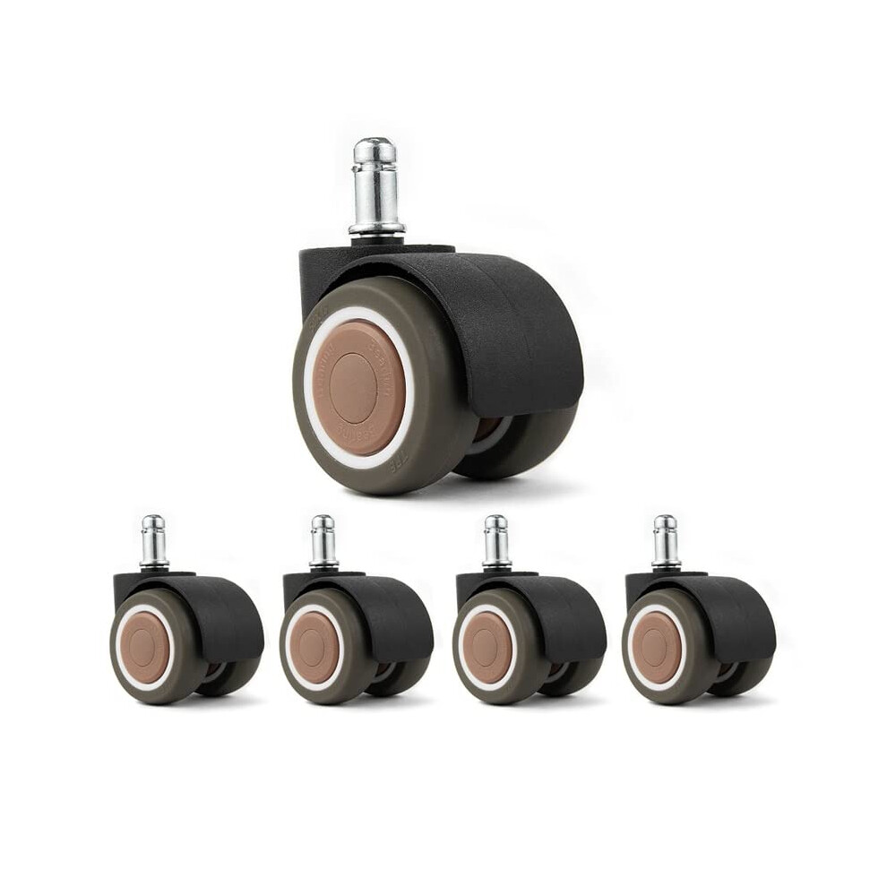 Office Chair Wheels 2 Inch, Quiet Rubber, Universal Office Chair Casters For Hard Floors, Set Of 5 9771547318729