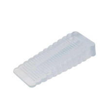 Clear Silicone Rubber Door Stopper Wedge, NonSlip Base, NoDrill, Shock Absorbing