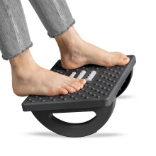 Under Desk Foot Rest, Ergonomic Rocking Foot Stool with Massage Rollers for Home Office, Black
