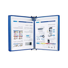 Wall Mounted Display Rack A4 Letter Flip File Display System, 5 DoubleSided Panels 10 Pockets Red