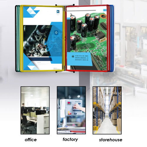 Wall Mounted Reference System for Instant Document Access, Color Coded Flip Display Organizer H 1