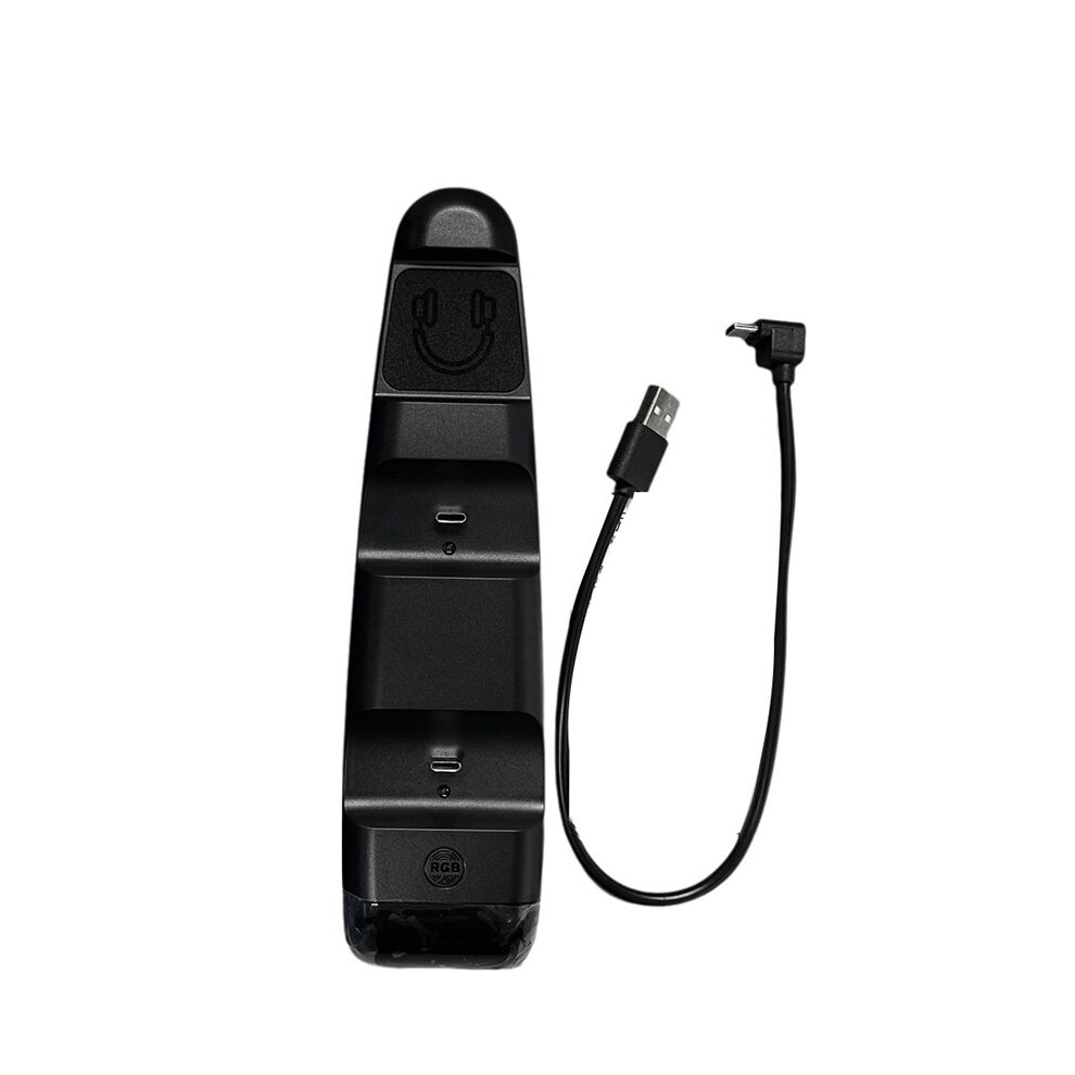 Console Controller Docking Charger For Ps5 Slim Rgb Top Grip Dual Docking Charger Gamepad Charging Docking Charger Black Tauoh