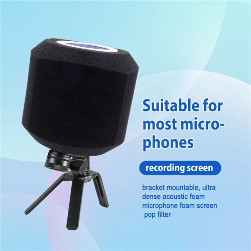 Microfone Wind -Filter Shield Acústico para Estúdios de Gravação Espuma Absorvente de Som de Microfone para A Maioria Dos Microfones Suporte A 2