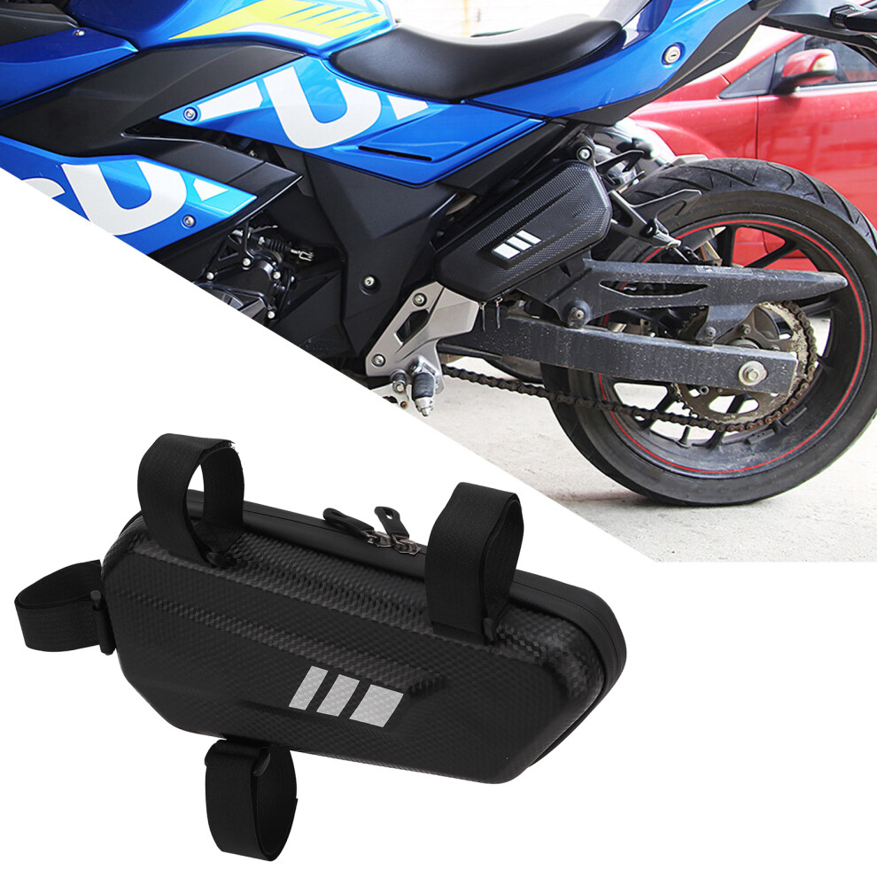 Motorcycle Hard Shell Saddlebag Pu Leather For Left Rack Frame Black 6941376097352