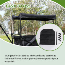 Awning Canopy for Garden Wagon Attachment Sun Shade Cover Trolley Cart Accessories Outdoor Camping Picnic Equipment
