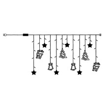 Luz de Corda de Fadas de Janela de Estrela de Lua de Natal USB e Luz de Corda Alimentada Por Bateria para Janela Interna, Quarto, Cor Quente