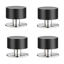 4 Pack Heavy Duty Stainless Steel Door Stopper, Wall Mounted Door Stop with Rubber Bumper, Silver 40mm