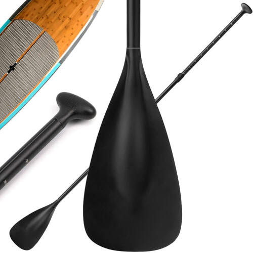 Adjustable Stand  Paddle Board Paddle with Unique Lock Design Floating Alloy Shaft Paddleboard Paddle,Black