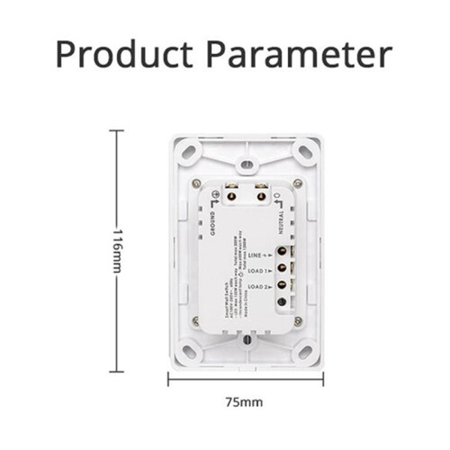 Tuya  Wall Light  Push Button Circuit Breaker WiFi Single Zero Fire Single Path for Alexa  Home 2