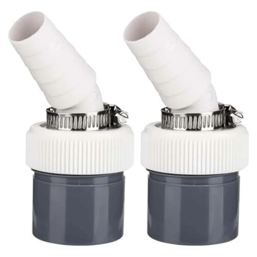 2Pcs Washing Machine Drain Adapter Input Diameter 18-24MM and Pipe Diameter 40MM Clamp PVC Dishwasher