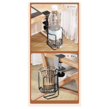 Portavasos de Escritorio Sin Taladro, Ajustable, con Brazo Mejorado y Abrazadera, Giratorio 360 Grados, con Borde de Mesa y AnticaíDa.