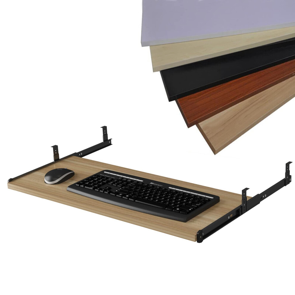 Under Desk Keyboard Tray Wooden Sliding Keyboard Drawer With Ergonomic Wrist Rest, Amaple, 55Cm 9092120950021