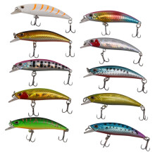10 PièCes SéRies Lot Lase Leurre Coloration Interne Minnow Flottant Leurres de PêChe Basse Appât à Manivelle 6 Cm