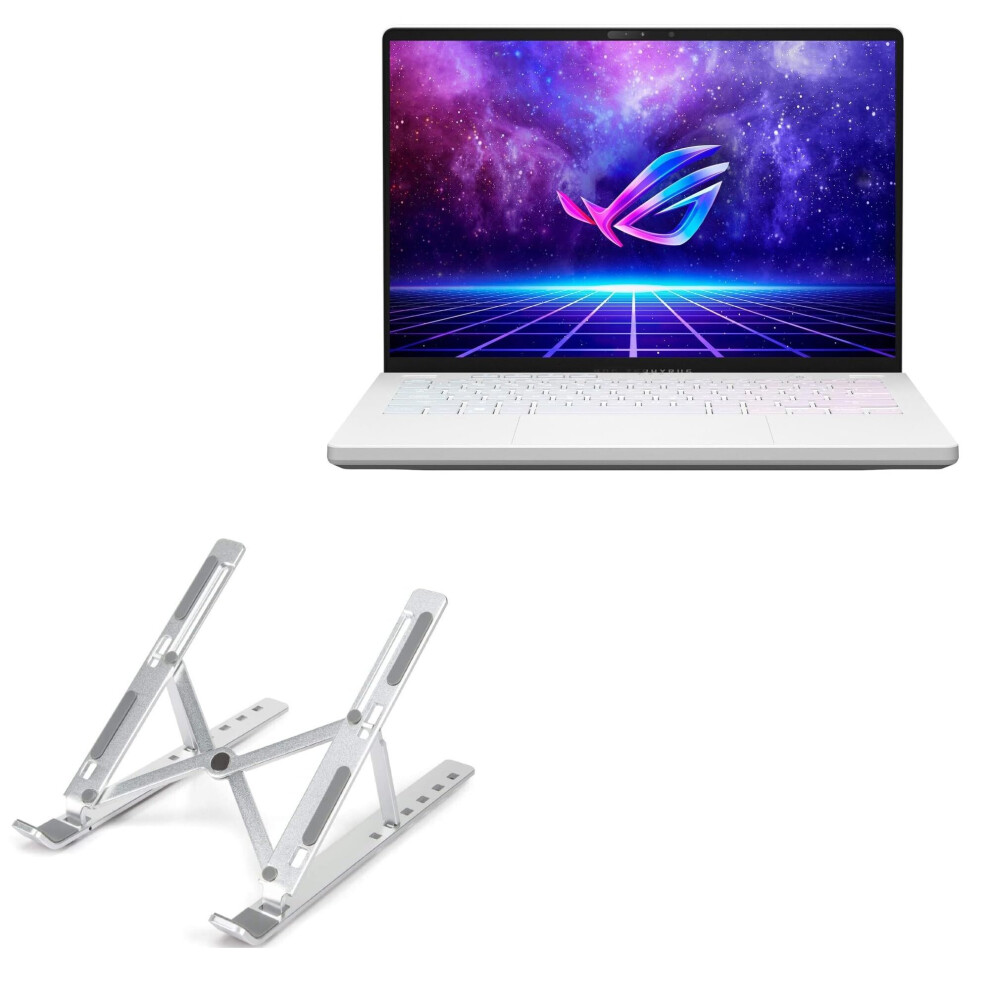 Adjustable Laptop Stand Foldable Riser For Asus Rog Zephyrus G14 Wqxga Ga402rj Metallic Silver 9092120950564