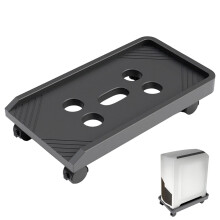 PC Tower Stand with 4 Rolling Caster Wheels, Under Desk CPU Holder, 360 Rotating Cart Black