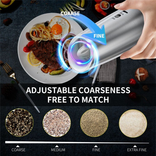 1PC Sensing Electric Salt and Pepper Grinder Set Adjustable Spice Mills for Kitchen Automatic Cordless Gadget 2