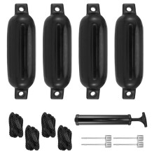 Guardabarros para Barcos Paquete de 4 4,5 x 16 Pulgadas Guardabarros Inflable Acanalado para Barcos Marinos con Líneas de Defensa Agujas y Bomba de