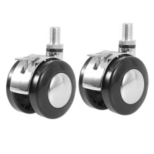 2pcs Office Chair Wheels with Locking Brakes, Heavy Duty Office Chair Casters for Hardwood Floors