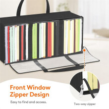 DVD Storage Bags 6 Pcs, Clear PVC Plastic CD Organizer with Handles and Zipper, Media Holder