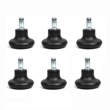 Office Chair Glides and Wheel Stoppers, Replacement Fixed Casters 4/5/6 Pack, Black, Floor Safe