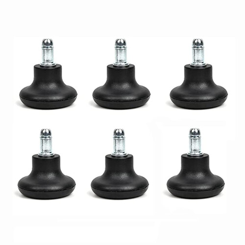 Office Chair Glides and Wheel Stoppers, Replacement Fixed Casters 4/5/6 Pack, Black, Floor Safe