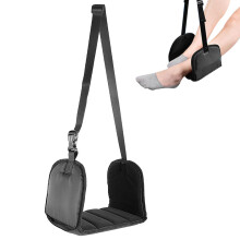 Airplane Footrest Foot Hammock for Airplane Travel with Memory Foam Comfort Adjustable Straps