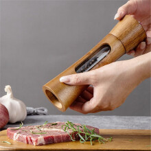Acrylic Pepper Mill Sets,Manual Wooden Salt and Pepper Grinder with Ceramic Core Spice Shaker Tools Sets